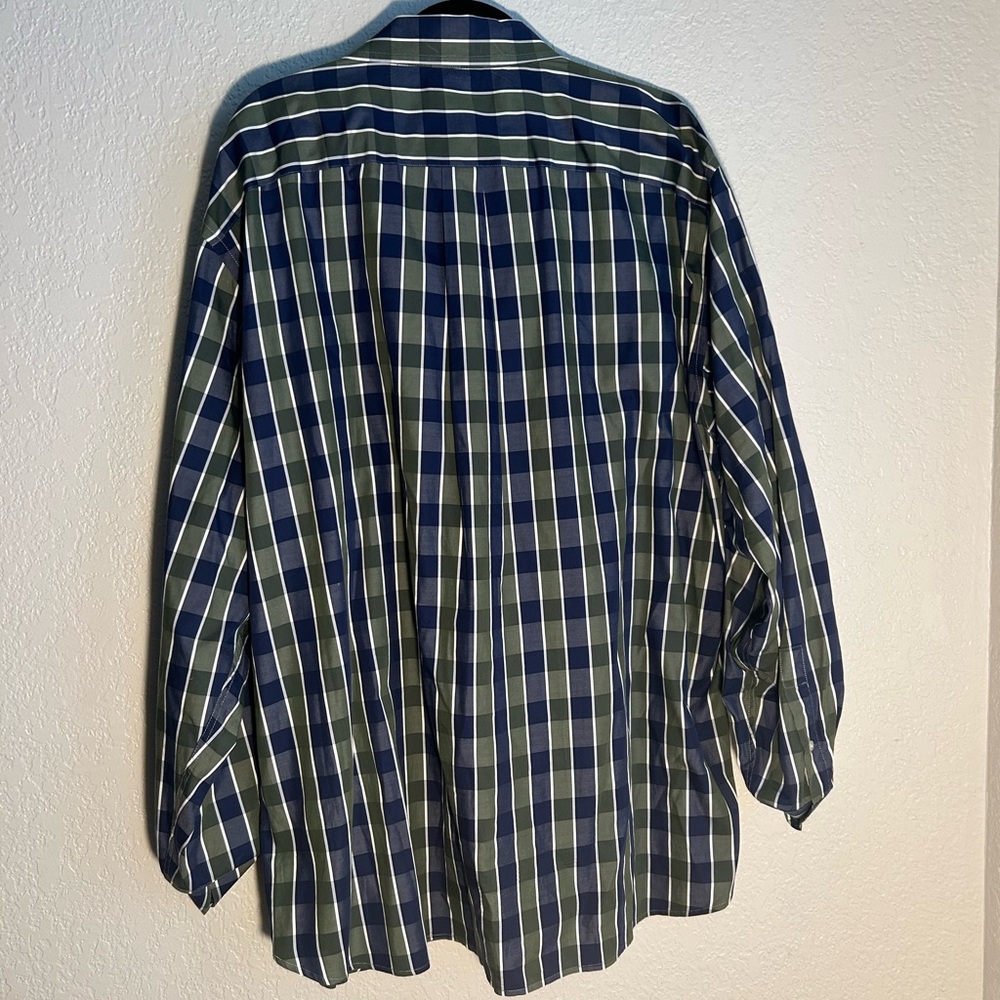 Daniel Cremieux 🌚 Men's Blue and Green Plaid Shirt - Picture 3 of 4